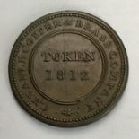 1812 Cheadle copper & brass company token Penny, good grade.