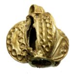 Anglo-Saxon Pendant.  Circa, 8th-10th century AD. Gold, 2.42 grams. 16 x 15 mm. An impressive