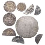 Hammered silver coin group to include pennies of John, Henry III, Alexander III Scotland, short