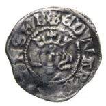 Edward I Penny.  Silver, 1.40 grams. 18.87 mm. Crowned facing bust, +EDWAR ANGL DNS HYB. Reverse: