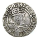 Henry VIII Groat.  Second coinage, 1526-44 AD. Silver, 25mm, 2.84g. Crowned bust right, HENRIC