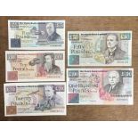 Northern Bank Limited Banknotes £5, £10, £20, £50 and £100, 1989-1996. all of a high grade.