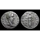 Didius Julianus Denarius.  Circa, AD 193-217. Silver, 18mm, 2.65g. Laureate bust right, IMP CAES M