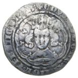 Edward III Groat.   Pre-treaty period, 1351-1361 AD. Silver, 4.04 grams. 25.65 mm. Crowned facing