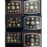 Royal Mint Proof Year Sets 2000 to 2005 in Original Display Case with Certificates/booklets for