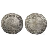 Elizabeth I Sixpence.  Sixth Issue, 1582-1600 AD. Silver, 2.68 grams. 26.18 mm. Crowned bust left,