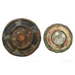 Two Roman Enamelled Studs.  Circa, 1st - 2nd century AD. Copper-alloy, 25 mm & 20 mm. Two decorative