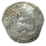 David II Halfgroat.  Second Coinage, 1357-67 AD. Silver, 22mm, 1.9g. Crowned bust left with sceptre,