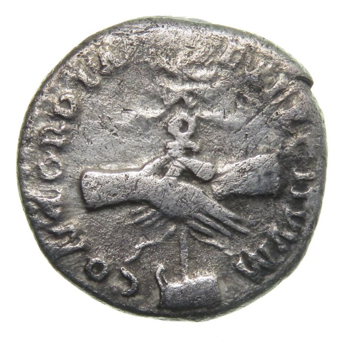Nerva Denarius.   Rome, Sep-Dec AD 96. Silver, 2.87 grams. 17.21 mm. Laureate bust right, IMP - Image 2 of 2