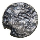 Henry I Penny  Circa, 1102 AD. Silver, 1.25 grams. 16.61 mm. Crowned bust left with sceptre, +