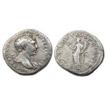 Trajan Denarius.  Rome, AD  103-111. Silver, 2.82 grams. 19.50 mm. Laureate bust right, drapery on