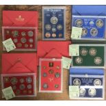 Isle of Man Pobjoy Mint Year sets of 1977, 1980, 1983, 1984 and Crown sets of 1983 & Olympic 1980,