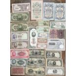 Collection of World Banknotes, includes Russian, Chinese, Bolivian, Hungarian, Yugoslavian,