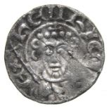 John Penny.  Circa, 1199-1216 AD. Silver, 1.40 grams. 18.33 mm. Crowned facing bust with sceptre, +