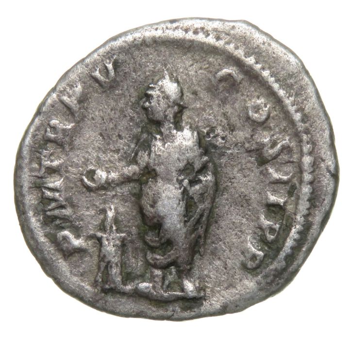 Severus Alexander Denarius.   Rome, AD 226. Silver, 2.52 grams. 20.04 mm. Laureate bust right, IMP C - Image 2 of 2