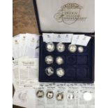 Silver Proof Commemorative Coins, includes 6 x Royal Mint Golden Wedding anniversary from around the