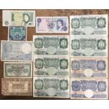 Bank of England Banknotes and a small amount of world Banknotes includes two Peppiatt (blue) £1 &