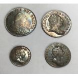 George III Maundy Money of 1800 Four Pence,  1763 Threepence, 1786 Twopence and one pence.