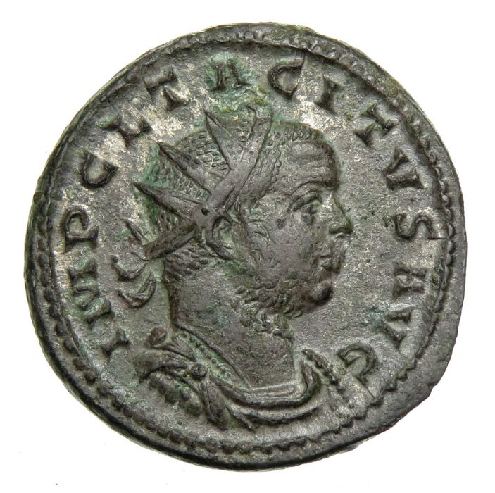 Tacitus antoninianus. Lyons mint 275-276 AD. Obv. IMP CL TACITVS AVG. Radiate, draped and