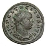 Tacitus antoninianus. Lyons mint 275-276 AD. Obv. IMP CL TACITVS AVG. Radiate, draped and