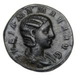 Julia Mamaea Denarius.   Rome, AD 222. Silver, 2.38 grams. 18.39 mm. Draped bust right, IVLIA MAMAEA