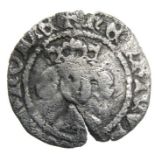 Henry IV Penny.   Circa, 1399-1413 AD. Silver, 0.68 grams. 17.21 mm. Crowned facing bust, trefoil on