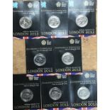 Collection of London Olympic ‘Countdown to London 2012 £5 Coin’ in there original presentation