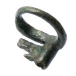 Roman Finger Ring Key  Circa, 1st-4th century AD. Copper-alloy, 19mm diameter (14mm internal) x