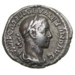 Severus Alexander Denarius.   Rome, AD 226. Silver, 2.84 grams. 19.85 mm.Laureate bust right, IMP