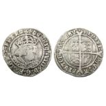 Henry VIII Groat.  Second coinage, 1526-44 AD. Silver, 2.59 grams. 24.96 mm. Crowned bust right,
