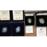 Royal Mint Silver Proof Piedfort Coins in Original Cases with Certificates, includes 2 x 1982