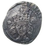 Henry V Penny.   Circa, 1412-22 AD. Silver, 0.73 grams. 15.02 mm. Crowned facing bust, mullet to