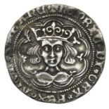 Henry VI Groat  Rosette-mascle issue, 1430-31 AD. Silver, 3.6 grams. 26 mm. Crowned facing bust, +