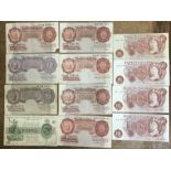 Collection of British 10 Shilling Banknotes from N.K Warren Fisher to J. Fforde.