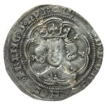 Edward III Groat.  Pre-treaty period, 1351-1361 AD. Silver, 27mm, 4.5 grams. Crowned facing bust,