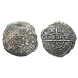 Medieval imitative silver halfgroat, possibly intended as Edward IV. 16mm, 0.67g. Crude crowned