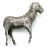 Romano-British Figurine. Circa 1st century AD. Silver, 27.16 grams. 37.65 x 38.96 x 9.11 mm. A