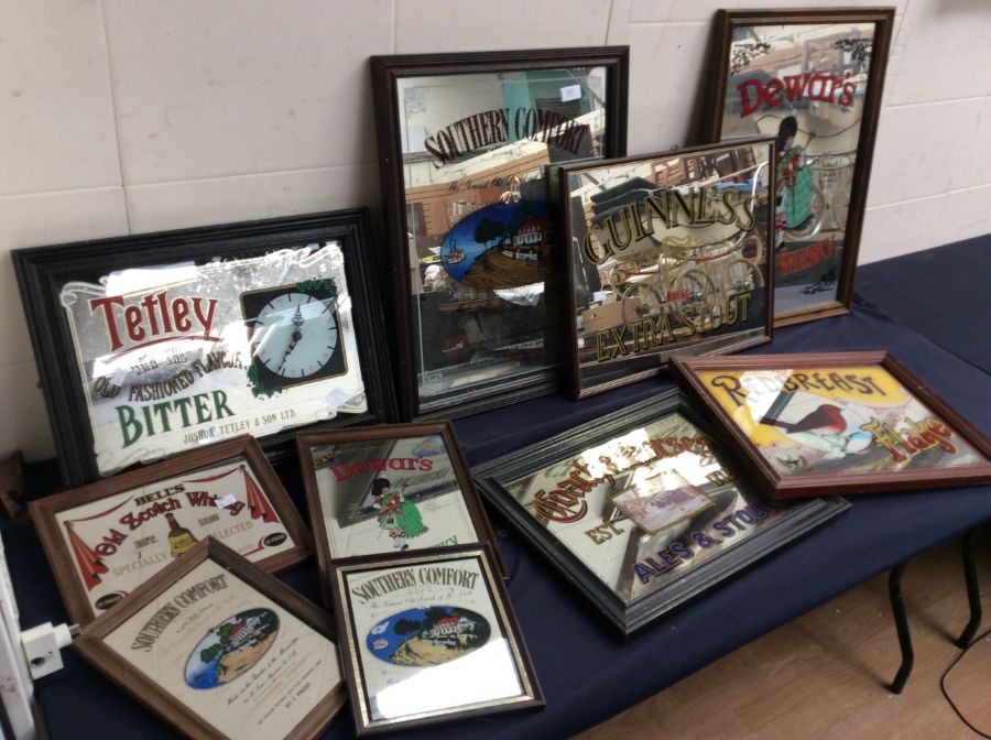A collection of pub advertising wall mirrors, medium and small sizes, mid 20th Century ales and - Image 2 of 2