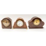 4 mantel clocks, one in need of complete restoration. 1. Small mantel clock, 3.5" dial with '