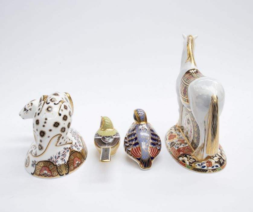 Four Royal Crown Derby boxed paperweights with gold stoppers including Large Sinclair's Appleby - Image 2 of 4