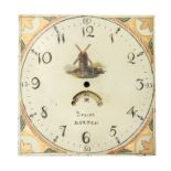 Deacon Barton Leicestershire 30 hour movement and dial. 12" dial, rope-driven 30 hour movement