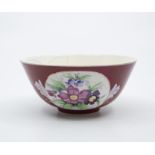 Early 20th Century Russian porcelain bowl with hand painted flowers and Imperial Crest to base,