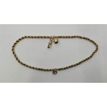 A 9ct. yellow gold double rope chain bracelet, length 18.5cm. (19.5g)