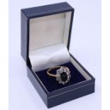 A sapphire and diamond "Lady Diana" ring, weight: 5.08g size (P)