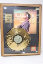 Elvis Presley 50th Anniversary Gold Plated Record Presentation Disc