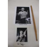 The Rolling Stones Drummer Charlie Watts -  A signed dedicated 10 x 8 black and white photograph