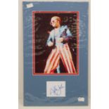 Elton John autograph, mounted with picture