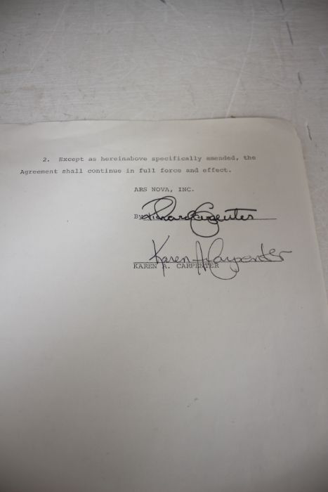 The Carpenters Signed Contract & Framed Disc Award - Image 3 of 7