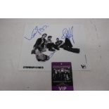 Stereophonics - Black and White 10 x 8 photo signed on front by three with 2010 original VIP