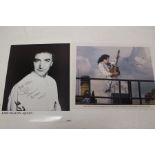 QUEEN - John Deacon and Brian May - 2 x signed / Autographed. John Deacon 10 x 8 black and white